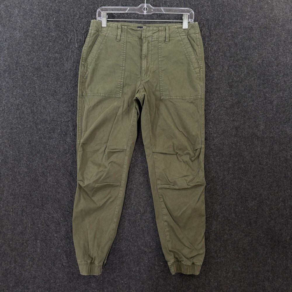 American Eagle Outfitters Jogger Pants Women's 2 Green Stretch Twill Cuffed